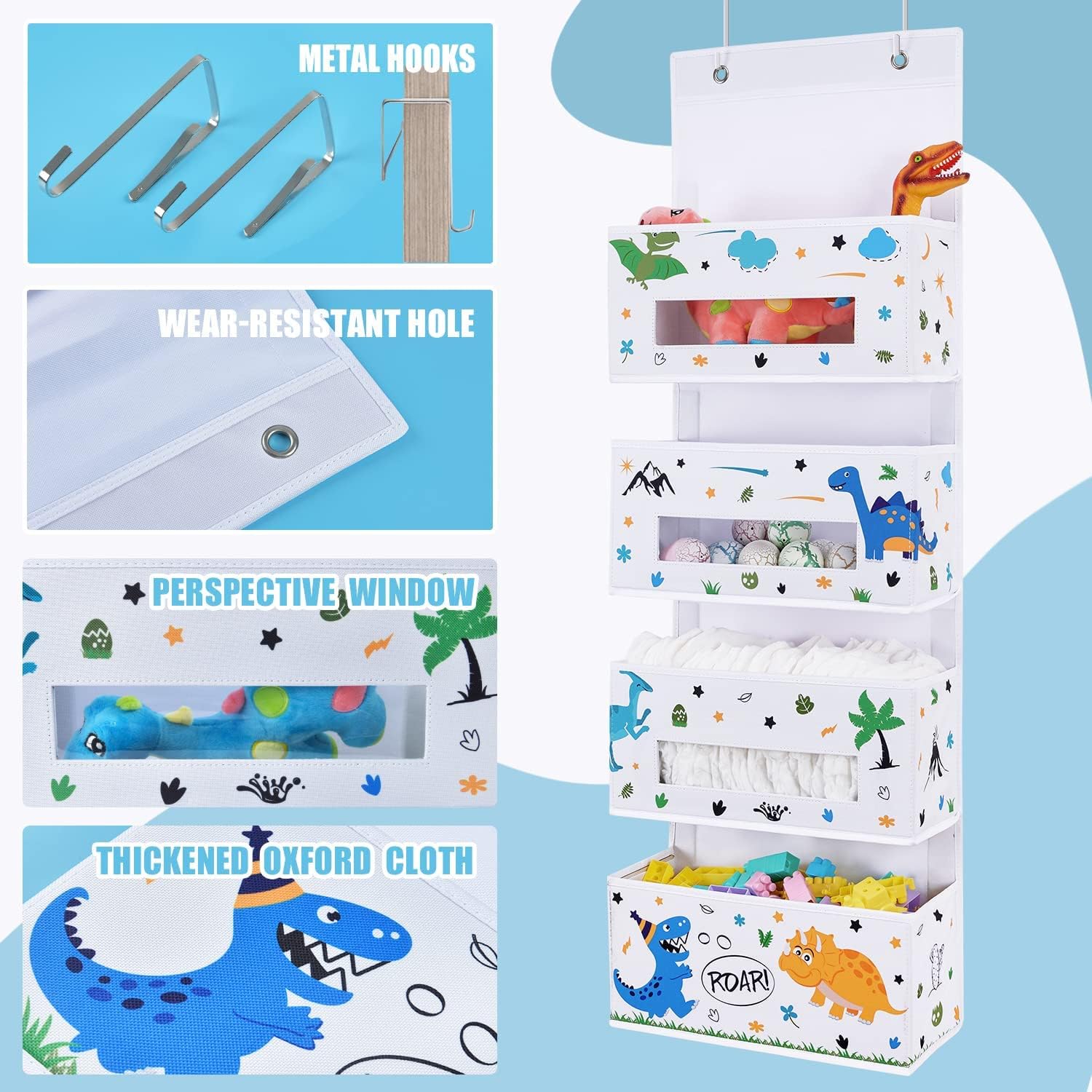WERNNSAI door organizer clear windows let you see contents at a glance to save time.
