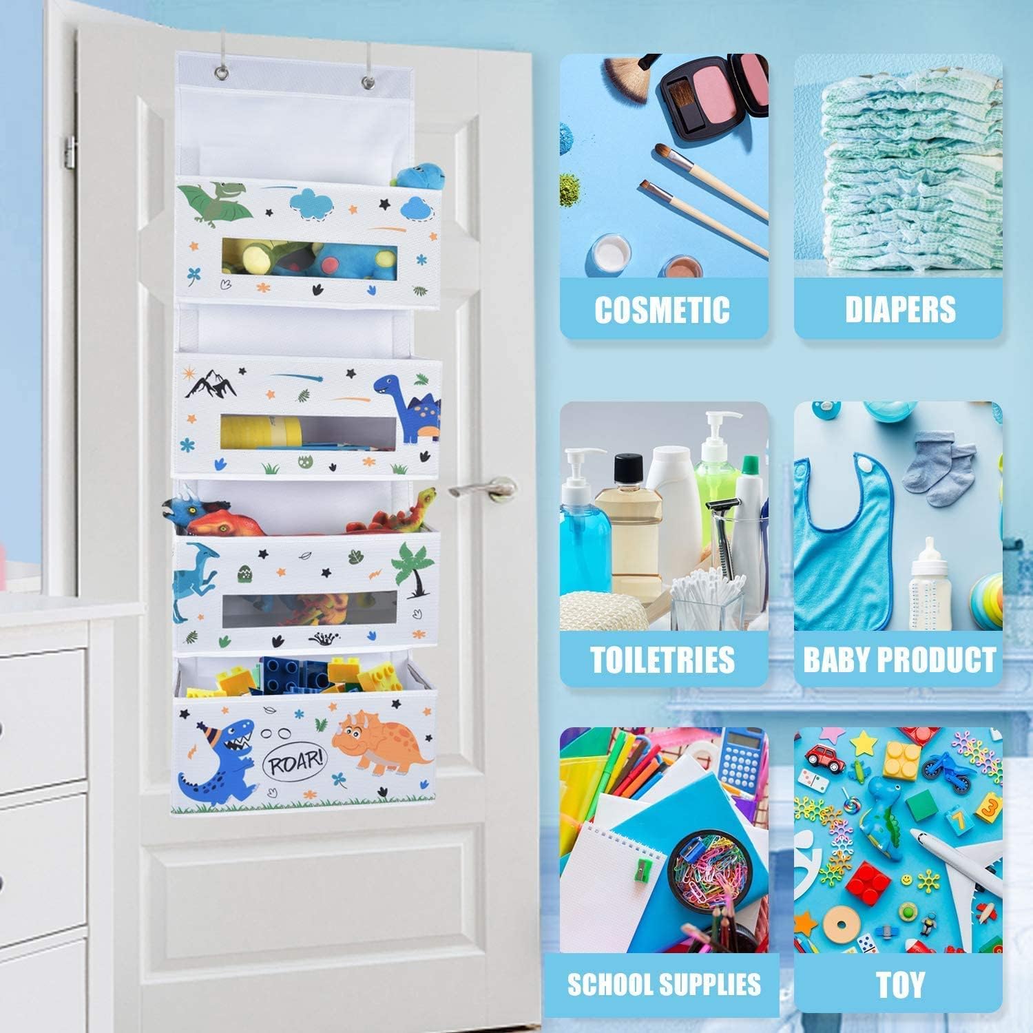 WERNNSAI large-capacity organizer measures 43.3 by 14.2 by 5.1 inches.