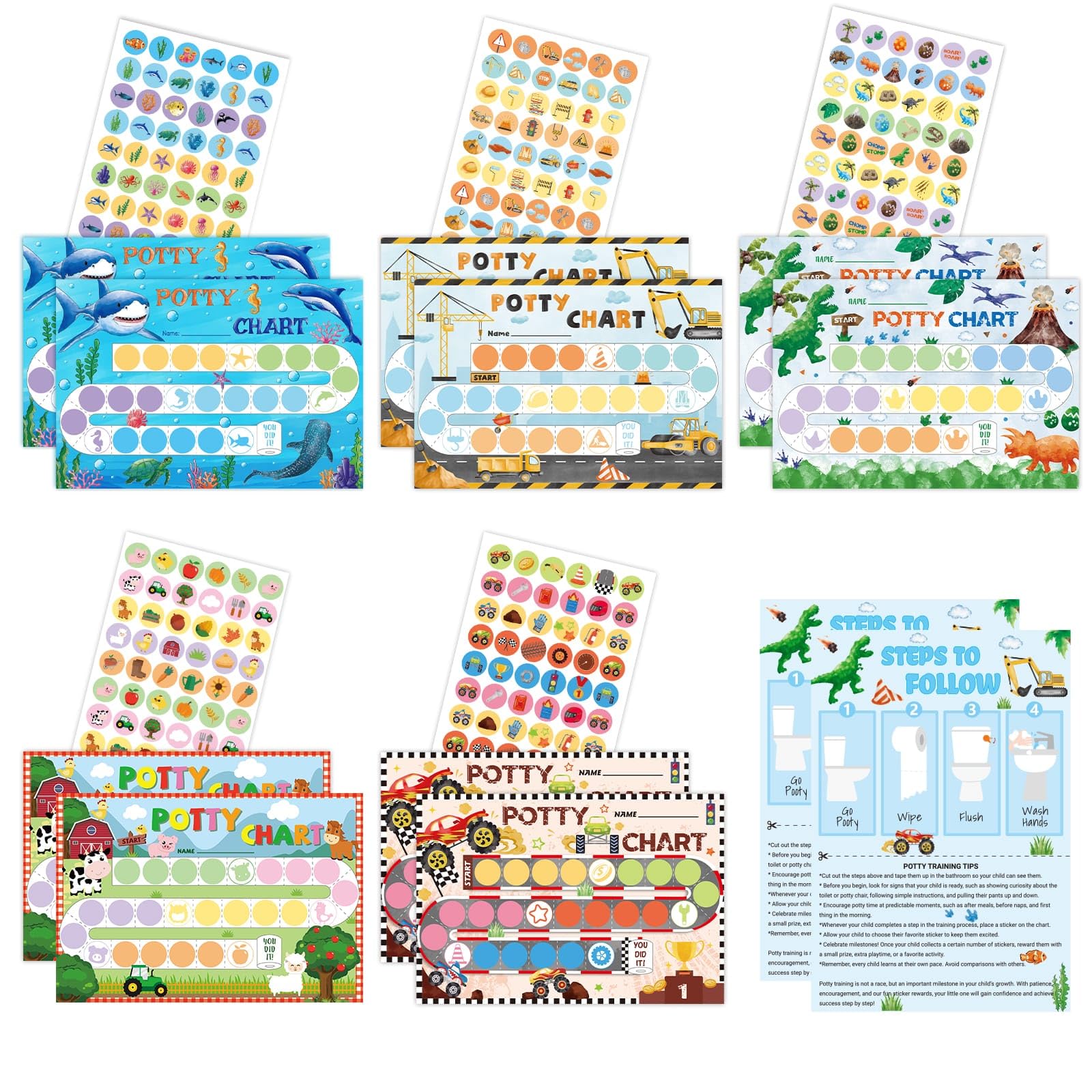 WERNNSAI potty chart with dinosaur theme boosts daily potty routine motivation for kids.