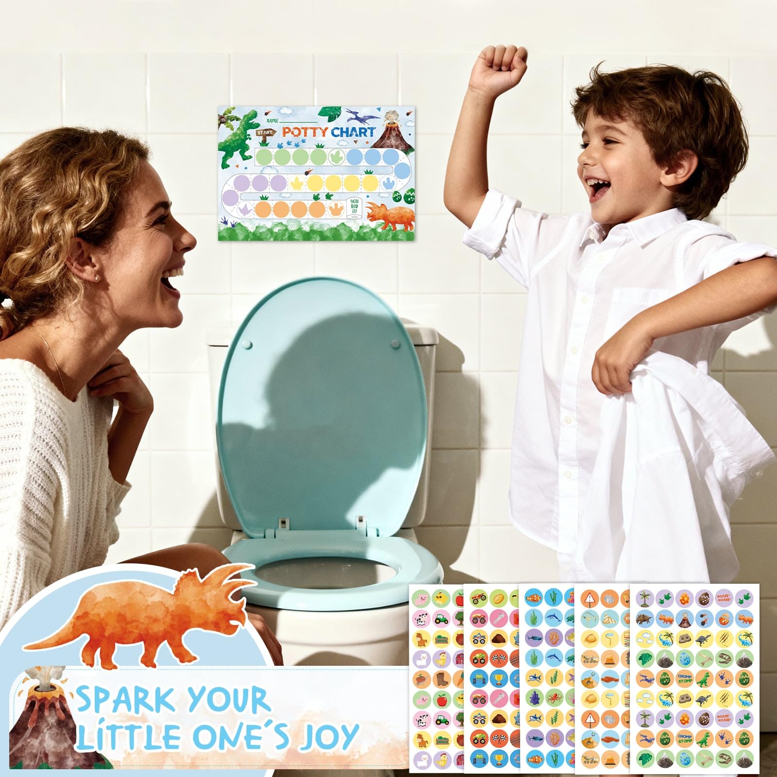 WERNNSAI potty chart reward stickers showcase progress with 270 fun icons.