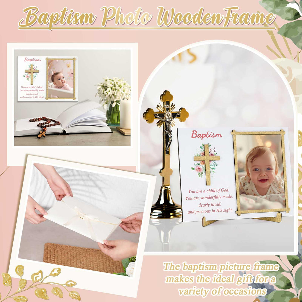 Wesiti Baptism Frame blessing text on left side enhances spiritual presentation.