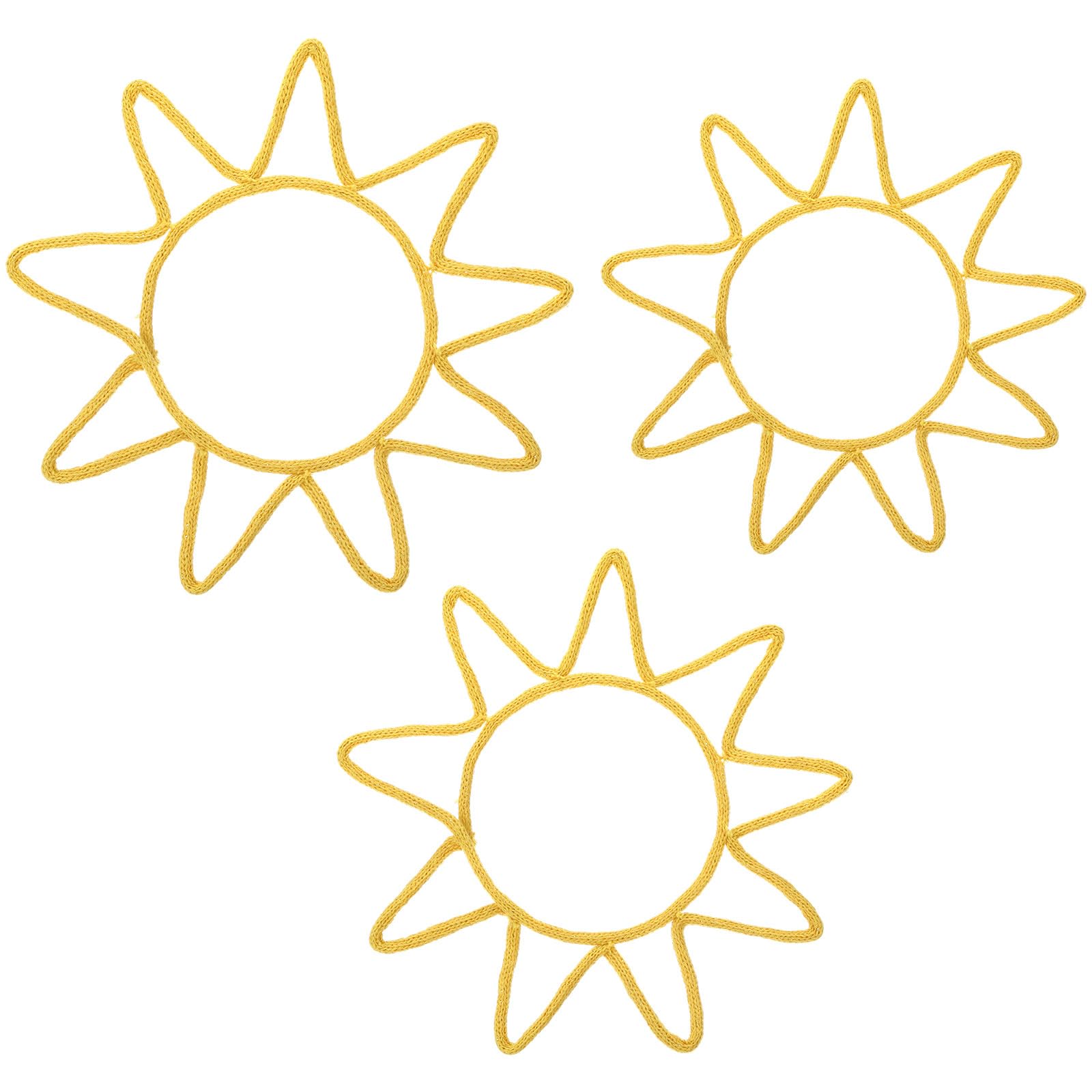 Wesiti boho sun decor ships as a trio to enrich playrooms and bedrooms.