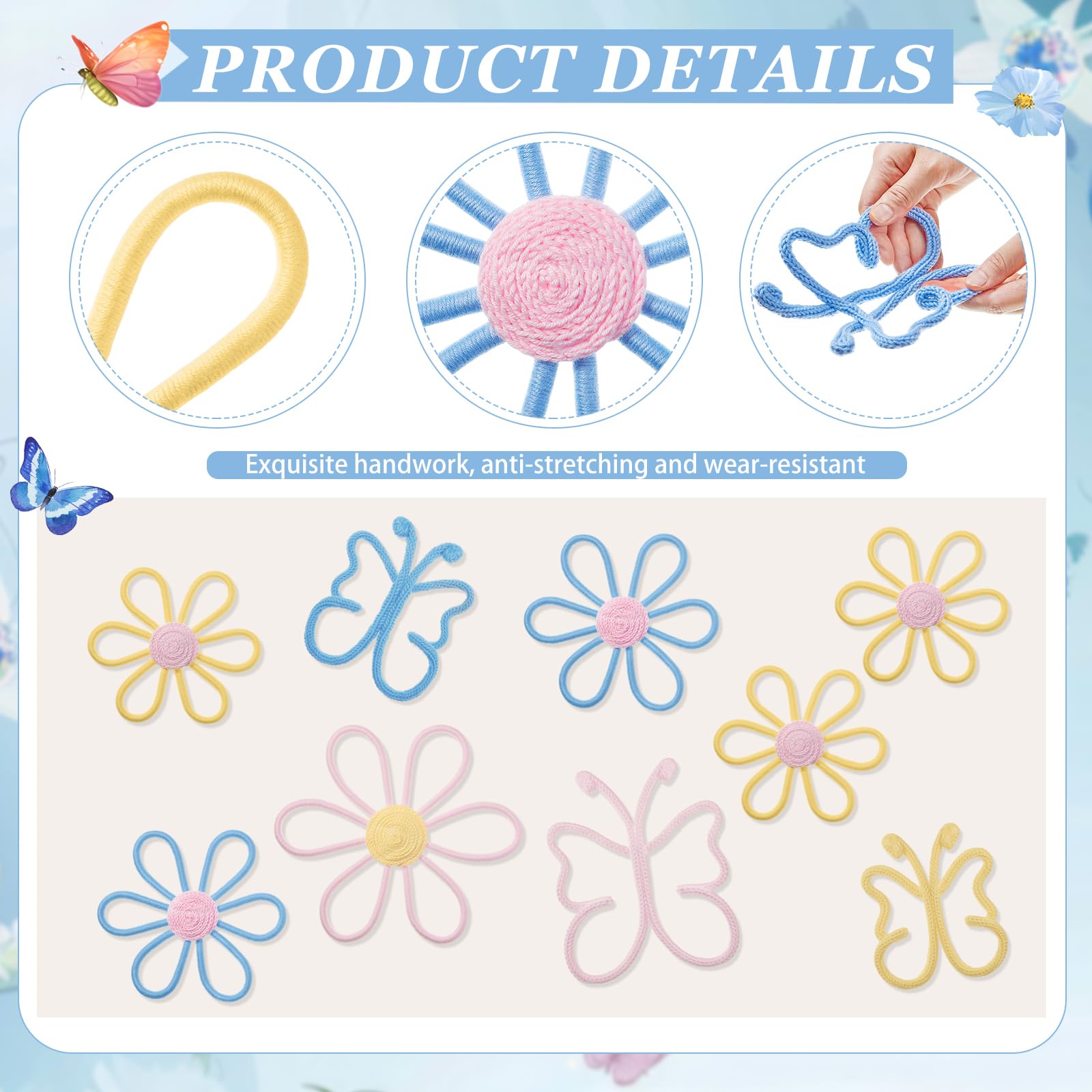 Wesiti daisy-20cm woven wall hanging brings soft color and texture.