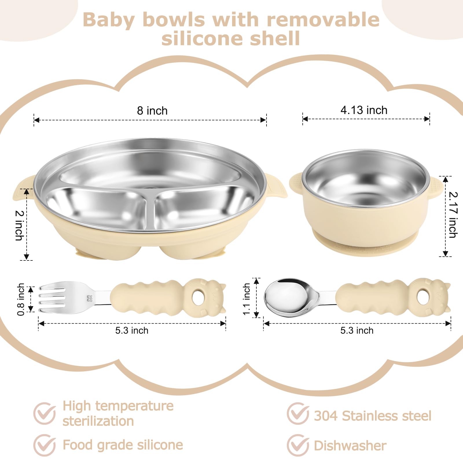 Wesketch baby plate suction shell cream close-up shows stable, mess-free mealtimes.