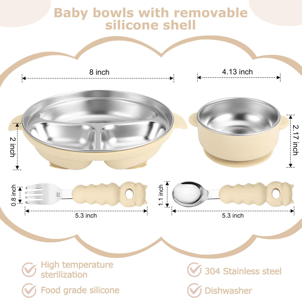 Wesketch baby plate suction shell cream close-up shows stable, mess-free mealtimes.