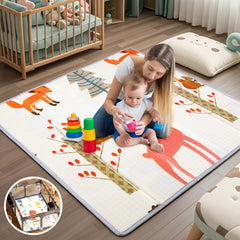 Wesketch foldable-baby-play-mat flat shows cushioned 47x47 surface for crawling