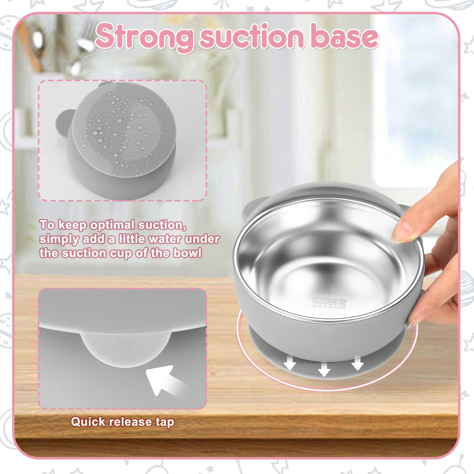 Wesketch gray and red colorway adds cheerful styling to mealtimes.