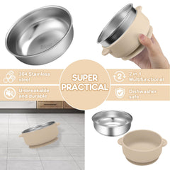 Wesketch removable silicone shell bowl emphasizes easy cleaning and multi-use safety.