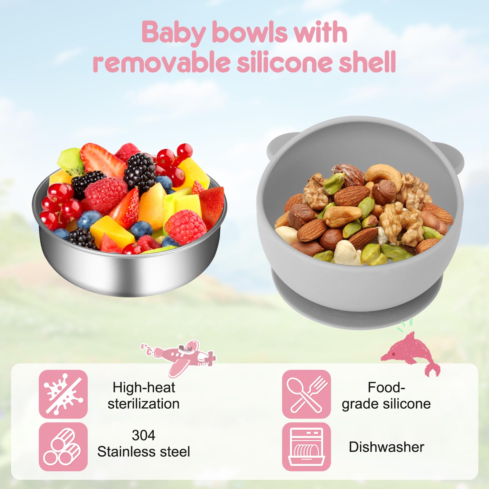 Wesketch removable silicone shell simplifies cleaning and sanitizing after meals.