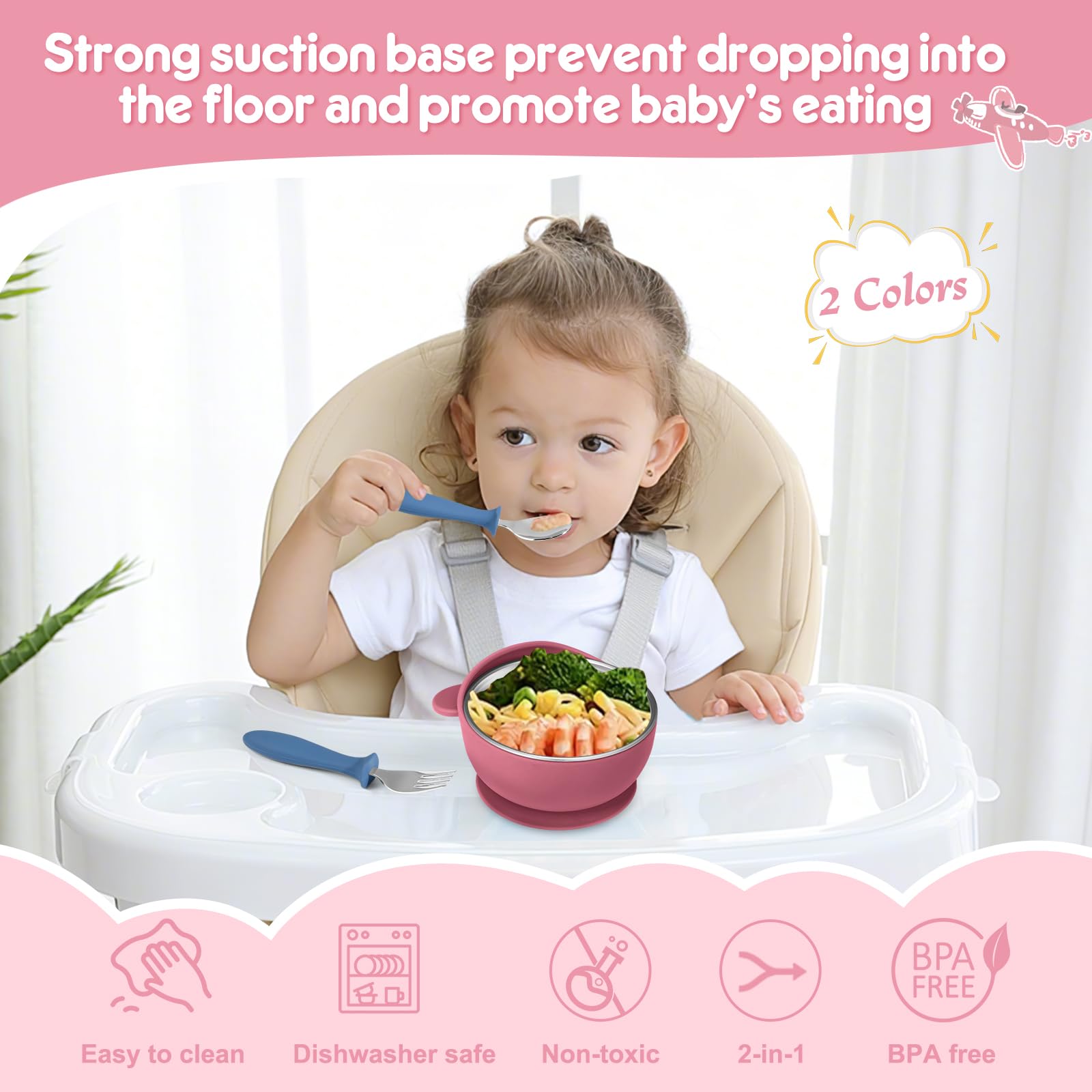 Wesketch stainless steel bowl resists rust and odors, supporting durable everyday use.