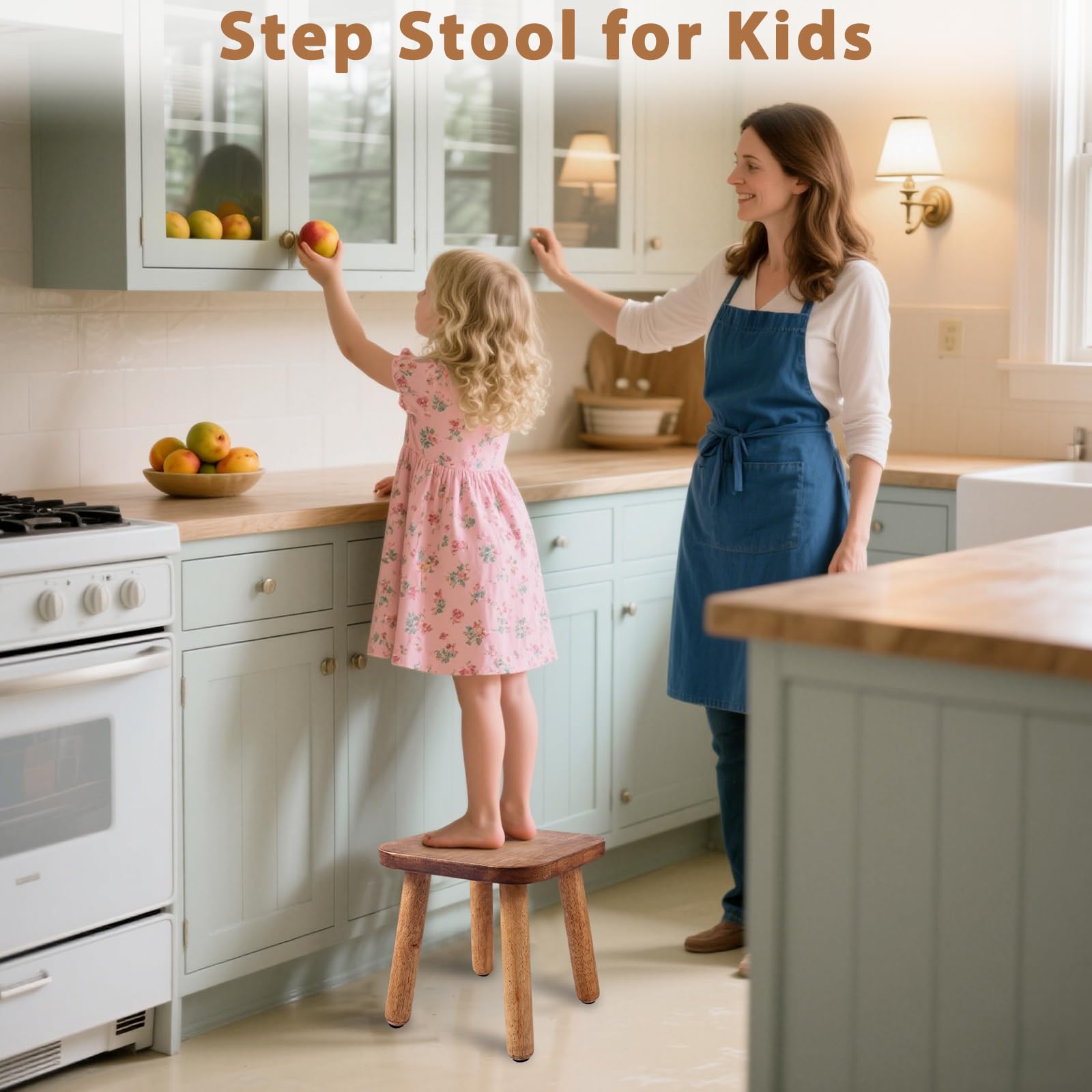 Wesketch wooden step stool assembly diagram shows tool-free setup
