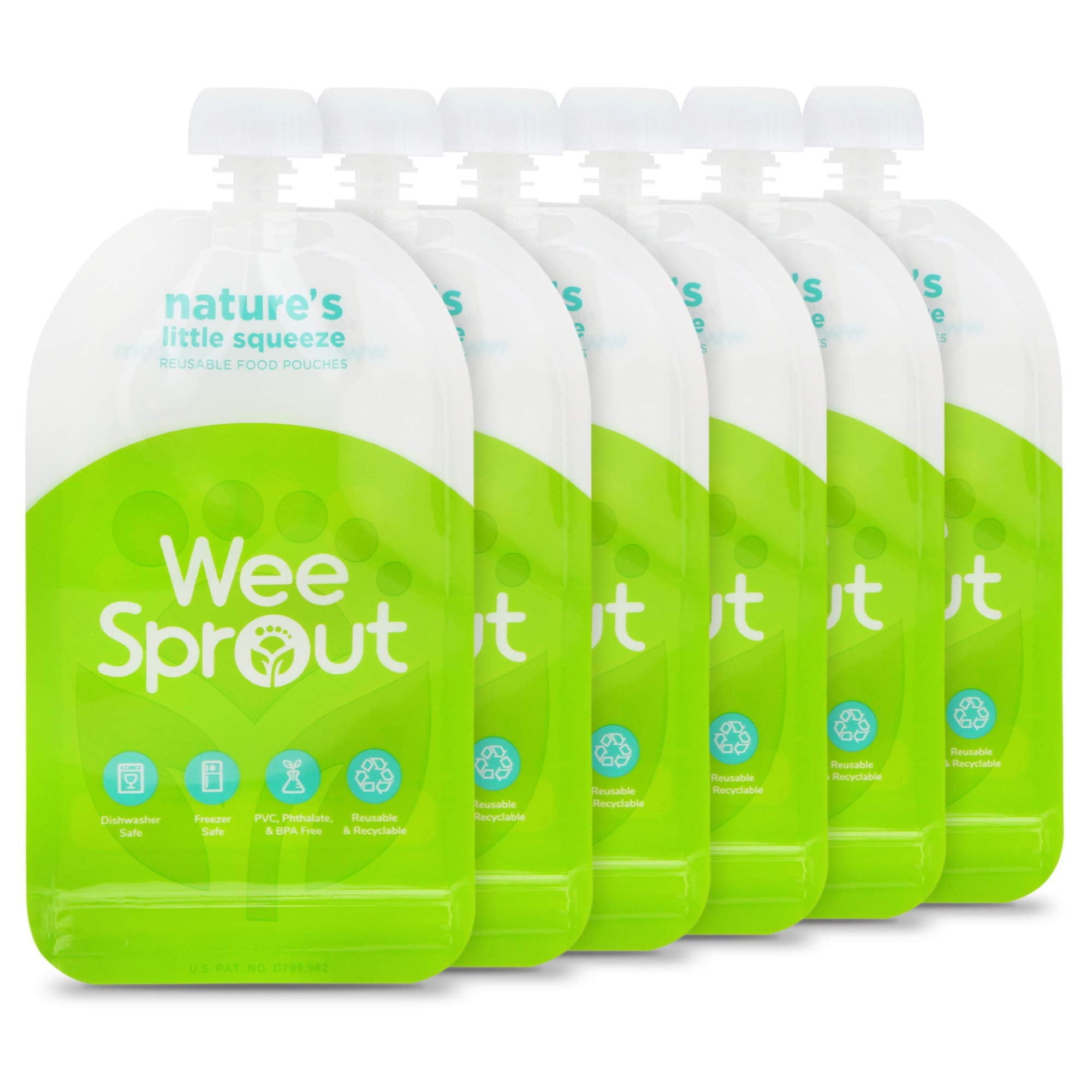 WeeSprout double zipper pouches green closeup showing durable seal for mess-free meals
