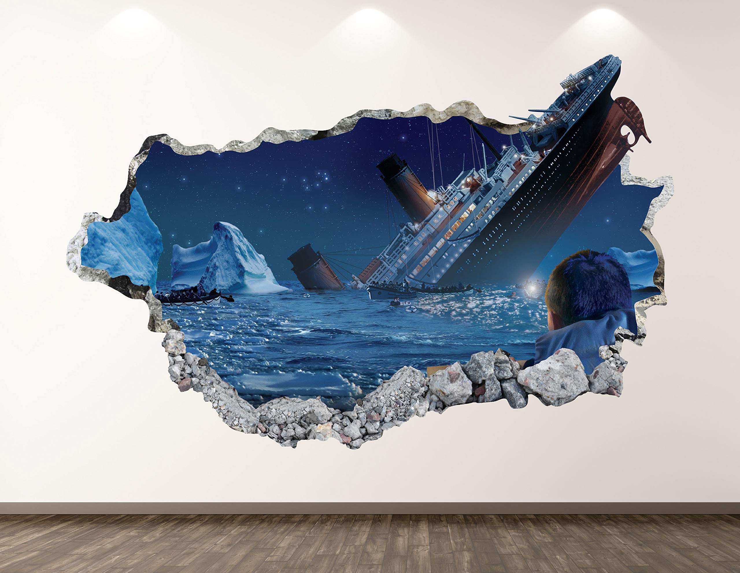 West Mountain Titanic wall decal art 3D ship mural for kids' rooms adds nautical charm.