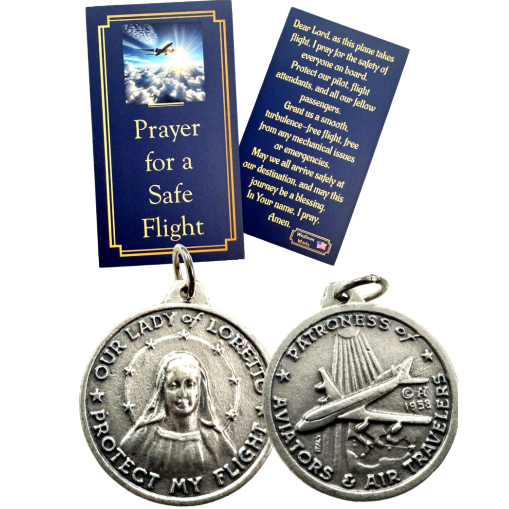 Westmon Works pocket-sized medal and card for wallets or carry-ons.