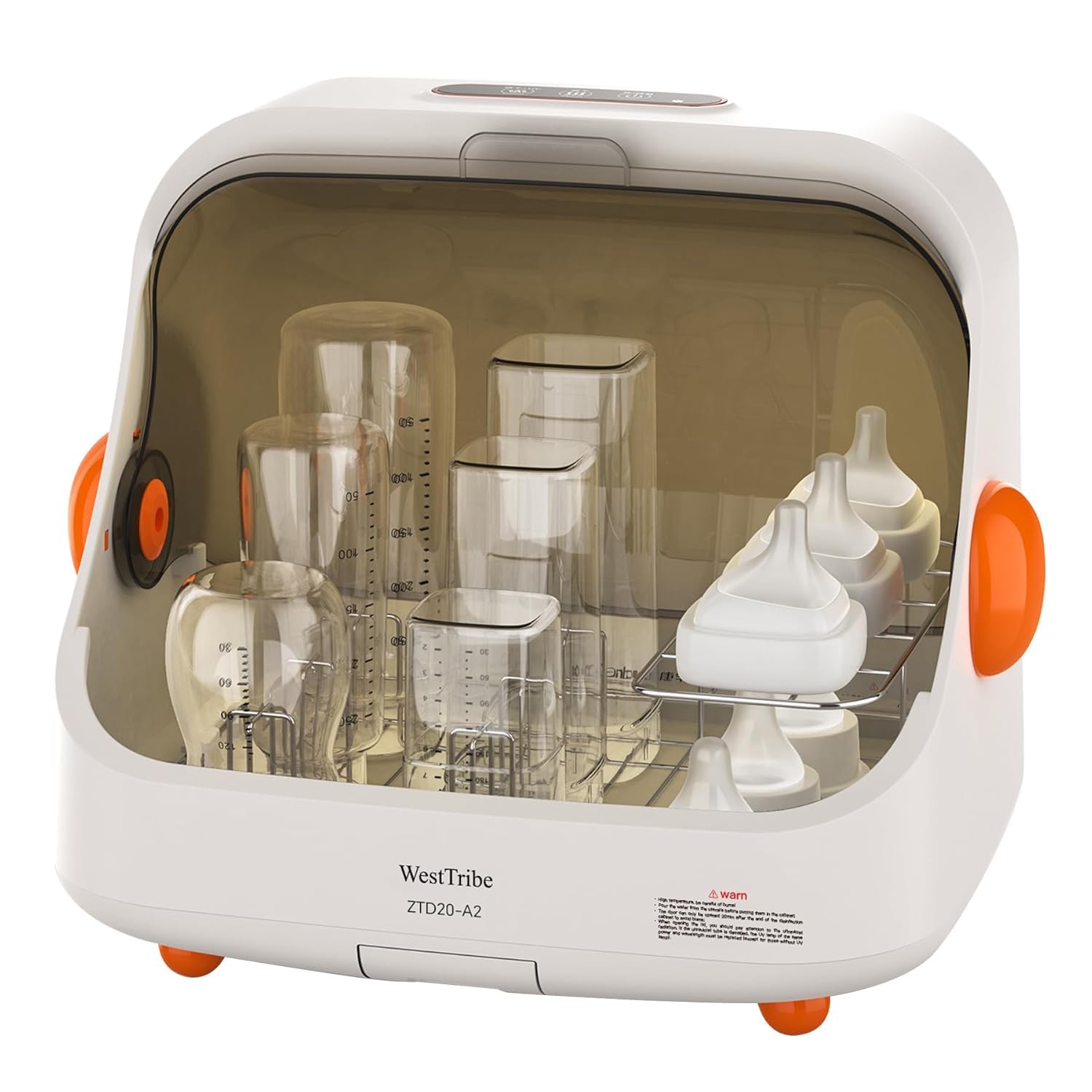 WestTribe baby bottle sterilizer 20L lid open demonstrates capacity for quick UV disinfection
