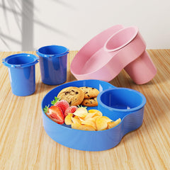 Weteamnoi car-seat tray with cup holders demonstrates easy drinks access.