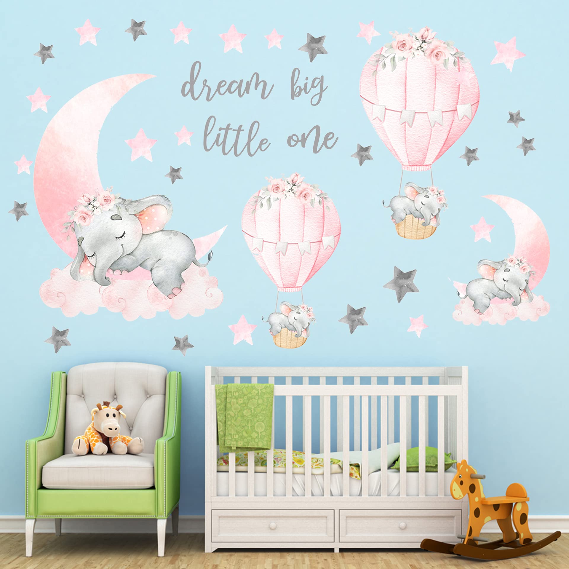 WEWINLE Dream Big Little One nursery room decor set suits bedrooms and living rooms alike.