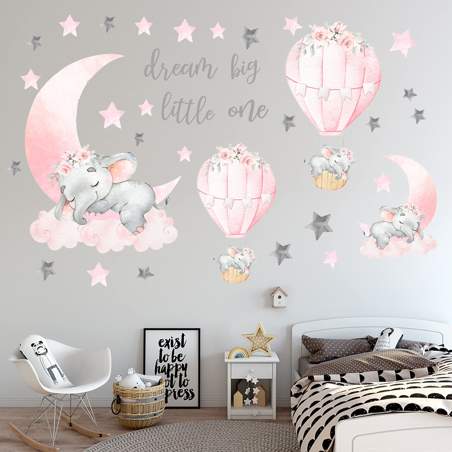 WEWINLE Dream Big Little One removable wall stickers leave no sticky residue.