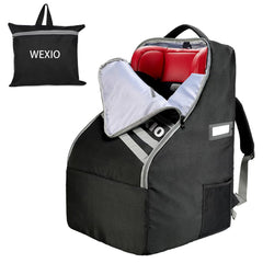 WEXIO 360° thick padded car seat bag front view with all-around travel protection.