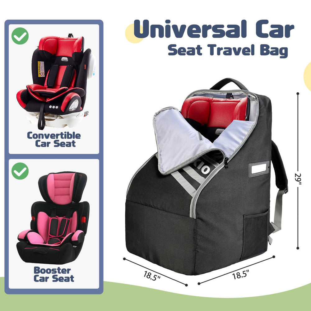 WEXIO size 18.5x18.5x29 inch bag fitting car seats and essentials.