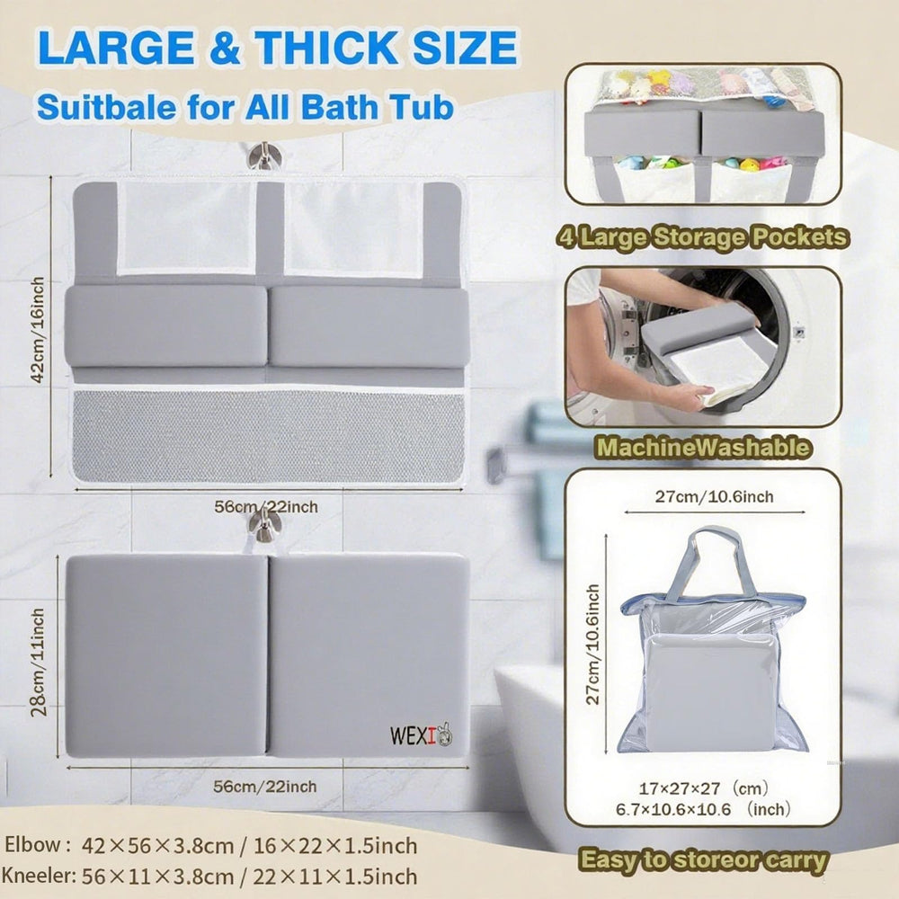 WEXIO elbow rest pad with six extra-large suction cups for secure tub attachment.