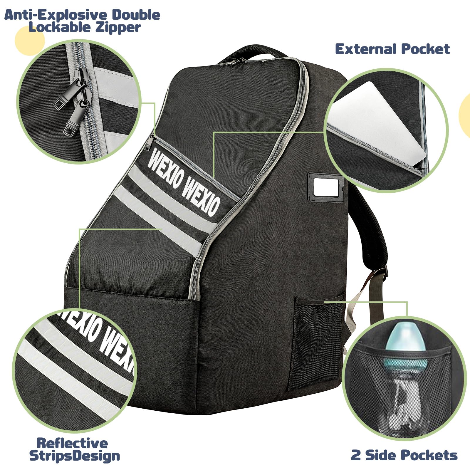 WEXIO foldable storage pouch illustrating compact storage when not in use.