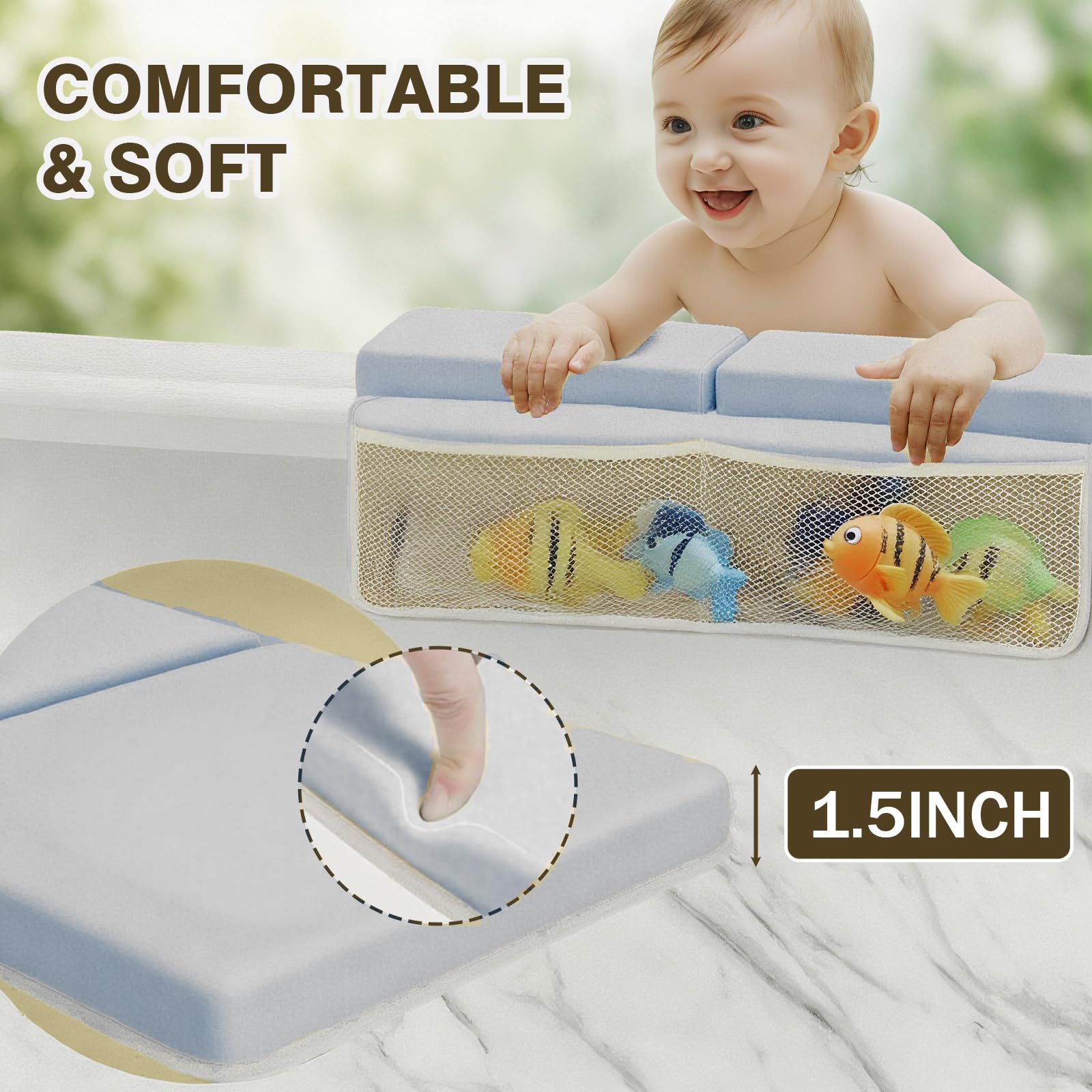 WEXIO knee pad with non-slip base for stable bathing on wet floors.