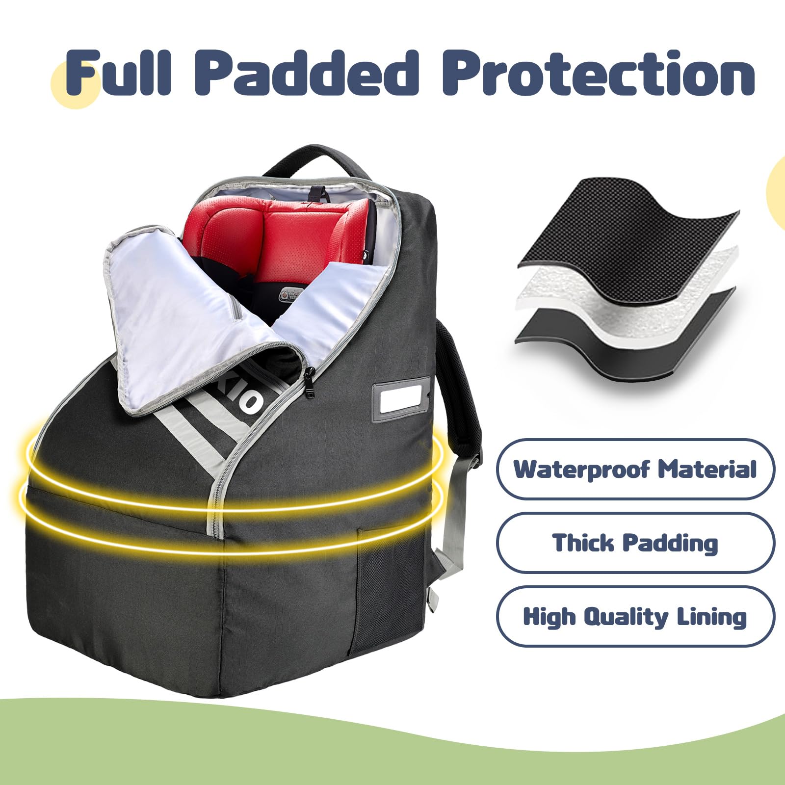 WEXIO square storage bag with reflective strip for low light safety.