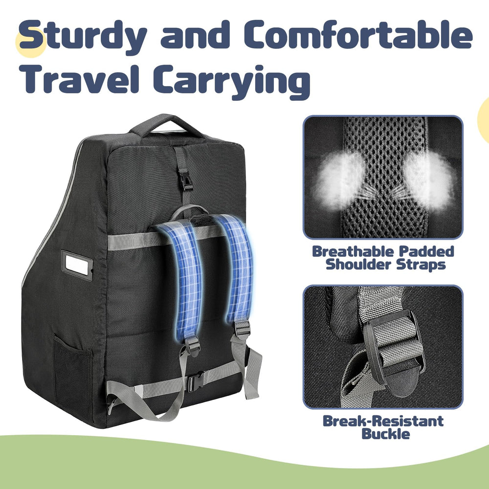 WEXIO padded car seat bag material showing waterproof and scratch resistant surface.