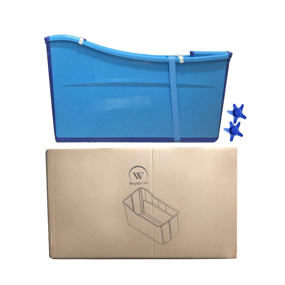 Weylan Tec blue tub enabling two-child bubble baths.