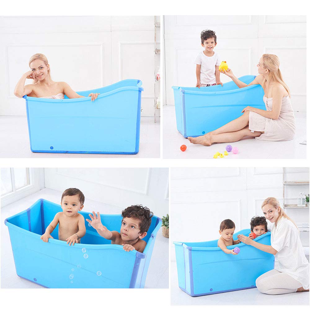 Weylan Tec bath tub folded for easy storage in small apartment.