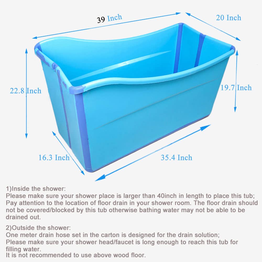 W WEYLAN TEC bath tub folded storage shows compact portability