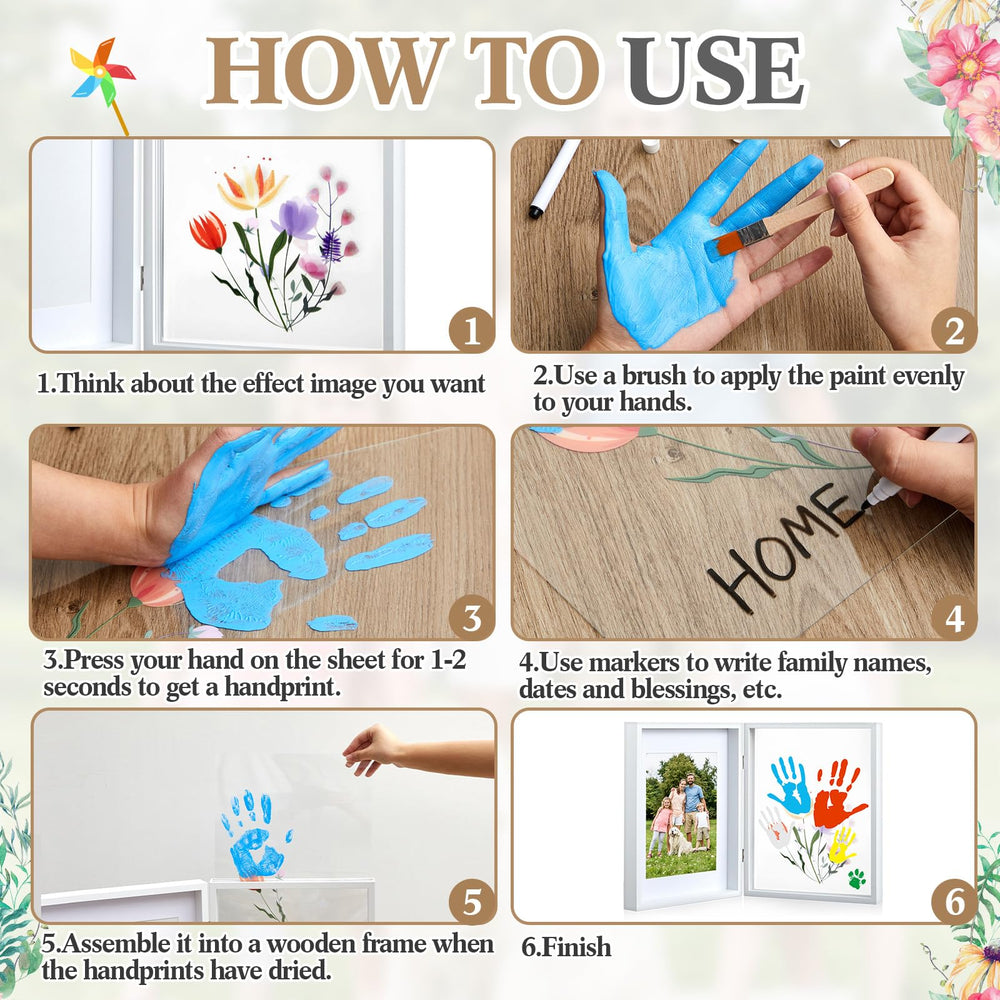 Weysat five non-toxic paints for colorful family handprints