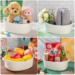 Weysat oval soft rope baskets show six sizes for versatile storage.