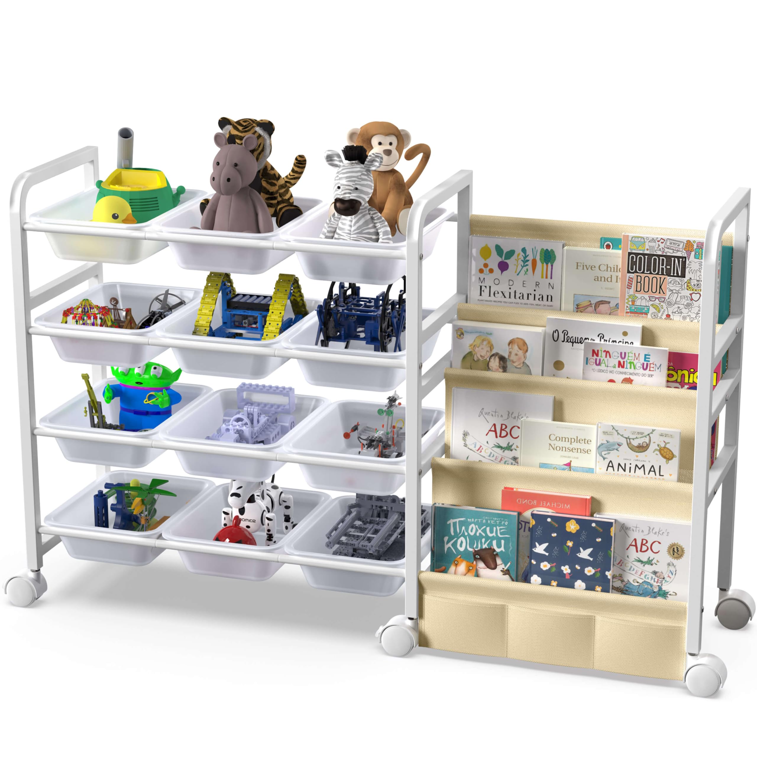 WGOHOSE toy storage organizer showing clear BPA-free bins for easy toy selection