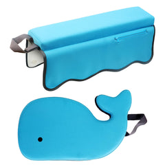 Whale Baby Bath Kneeler close-up shows extra thick padding for knee comfort
