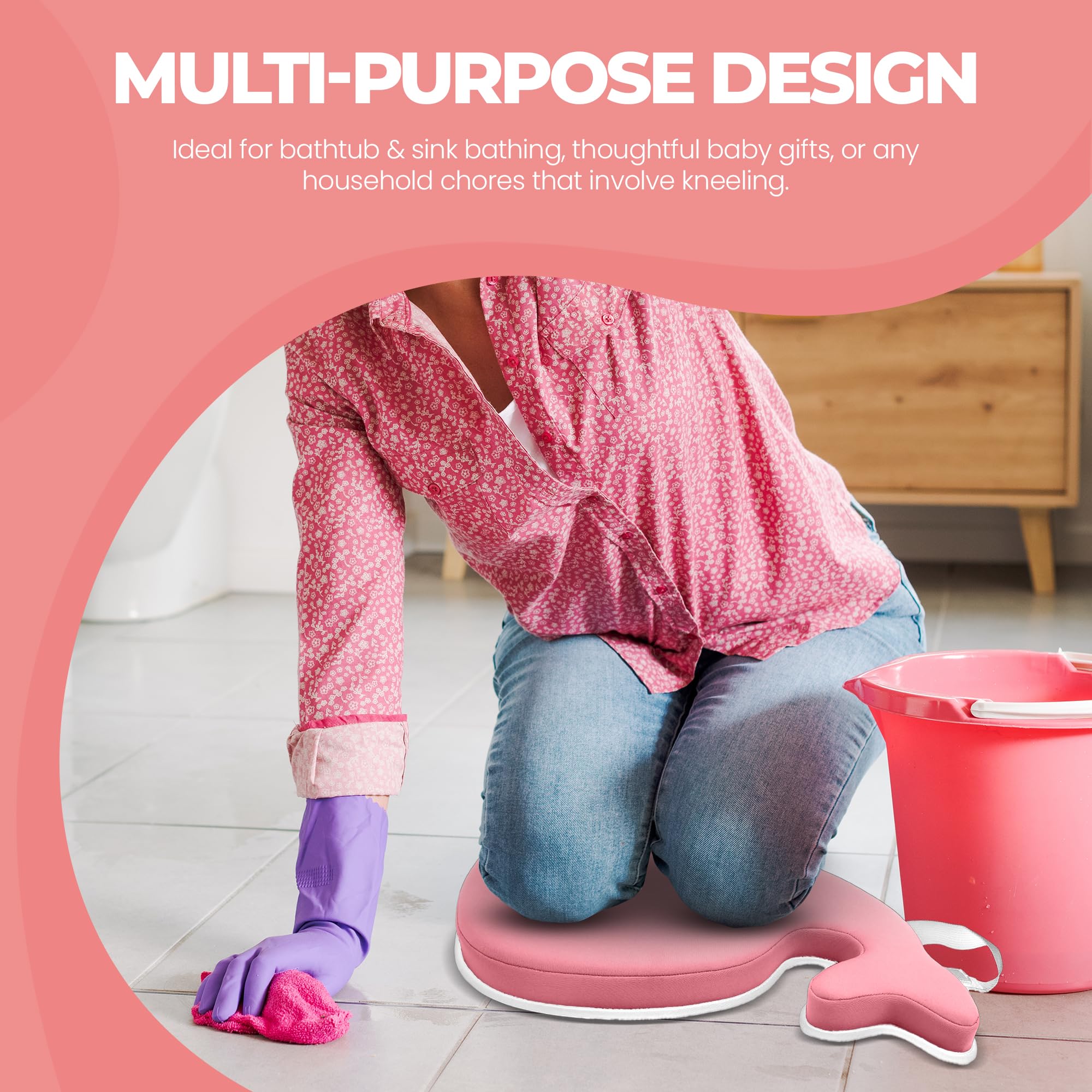 Whale light pink color adds gentle style to bath time