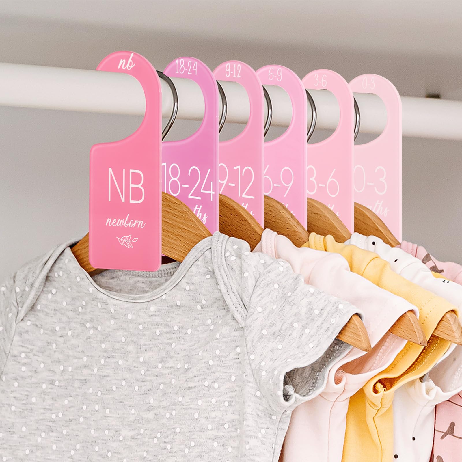Whaline 8pc baby closet dividers pack supports newborn to toddler sizing