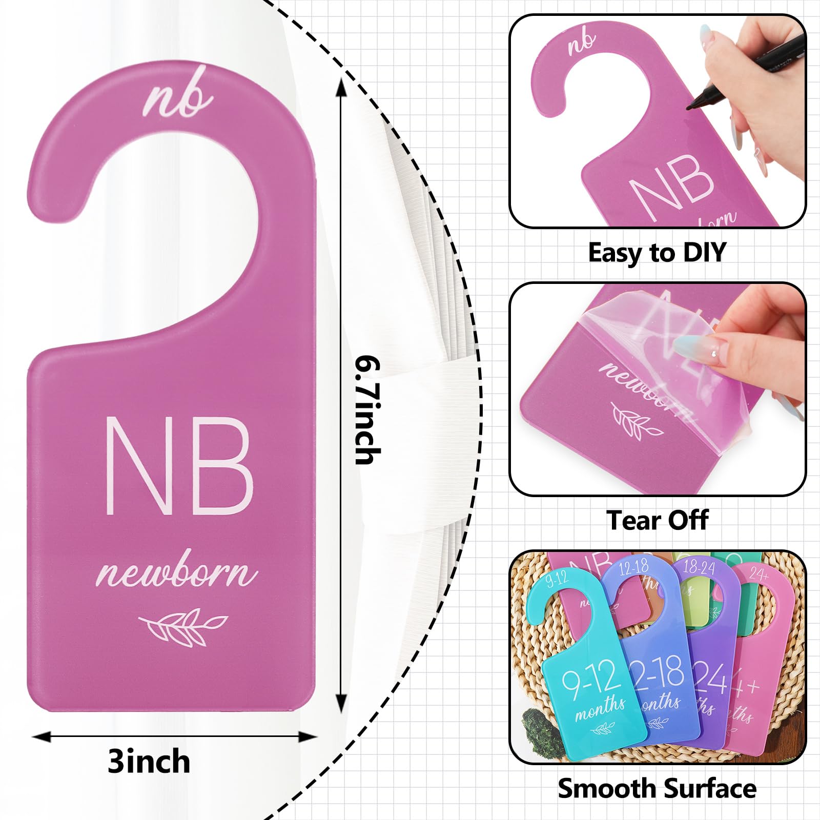 Whaline pastel divider helps separate newborn and toddler outfits cleanly.