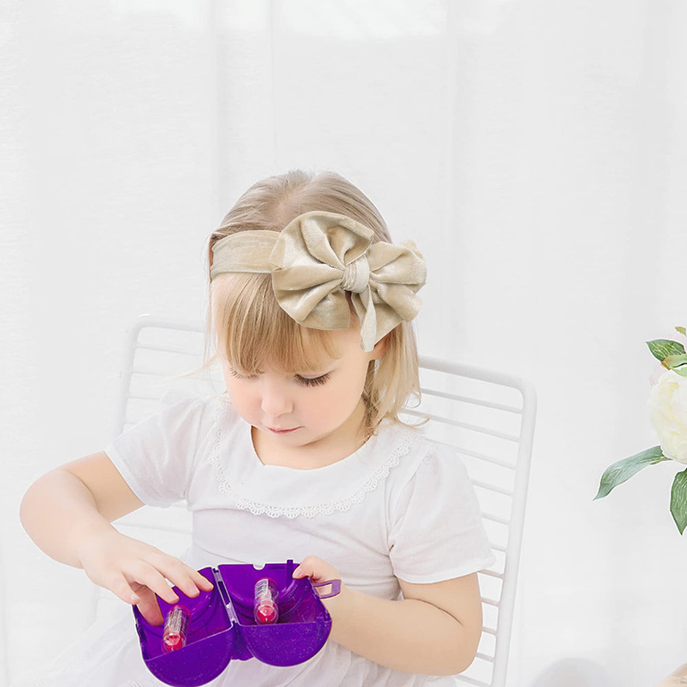 Whaline velvet bow headband photo prop ideal for baby shoots and gifts.