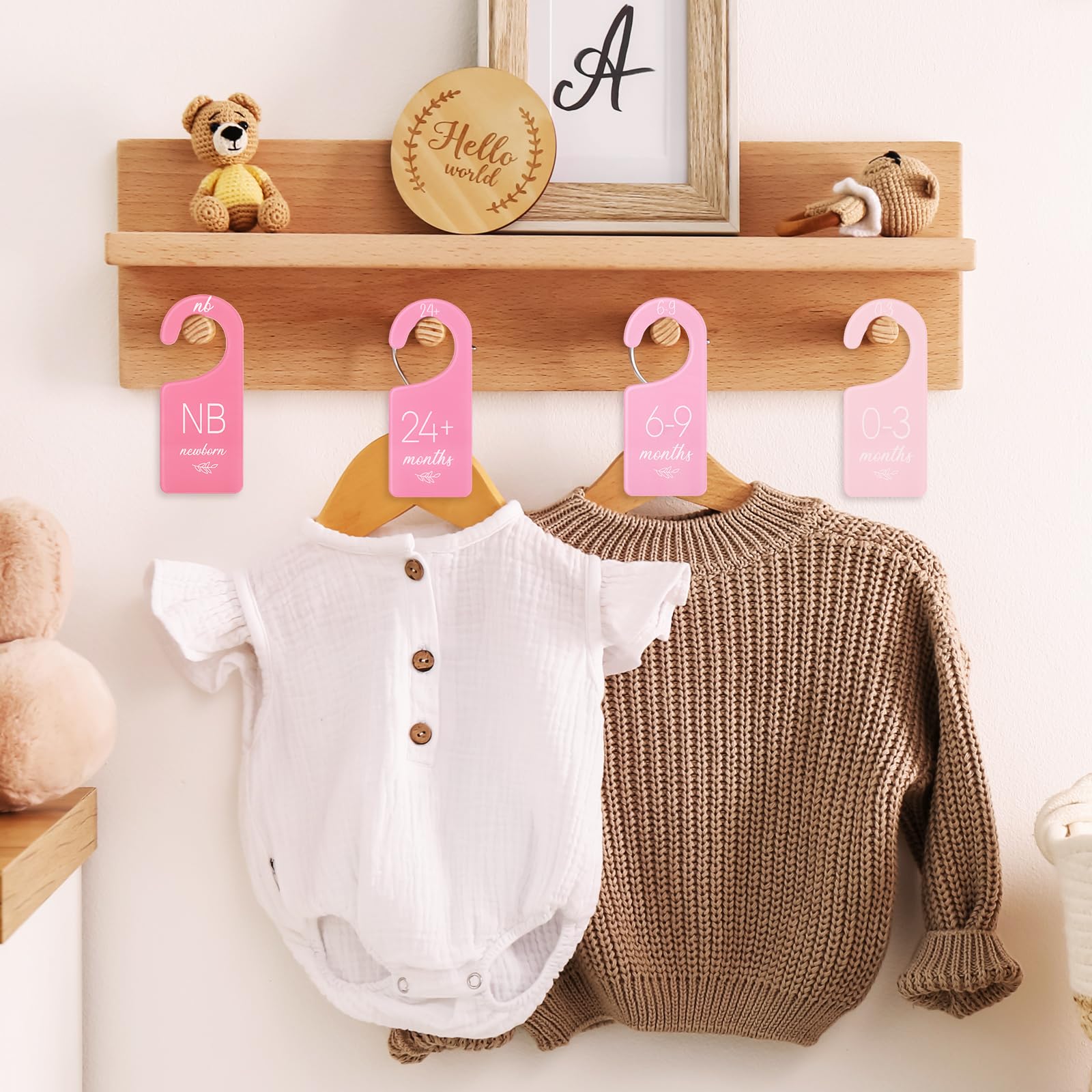 Whaline baby wardrobe organizer 6.7x3 inches fits most closets