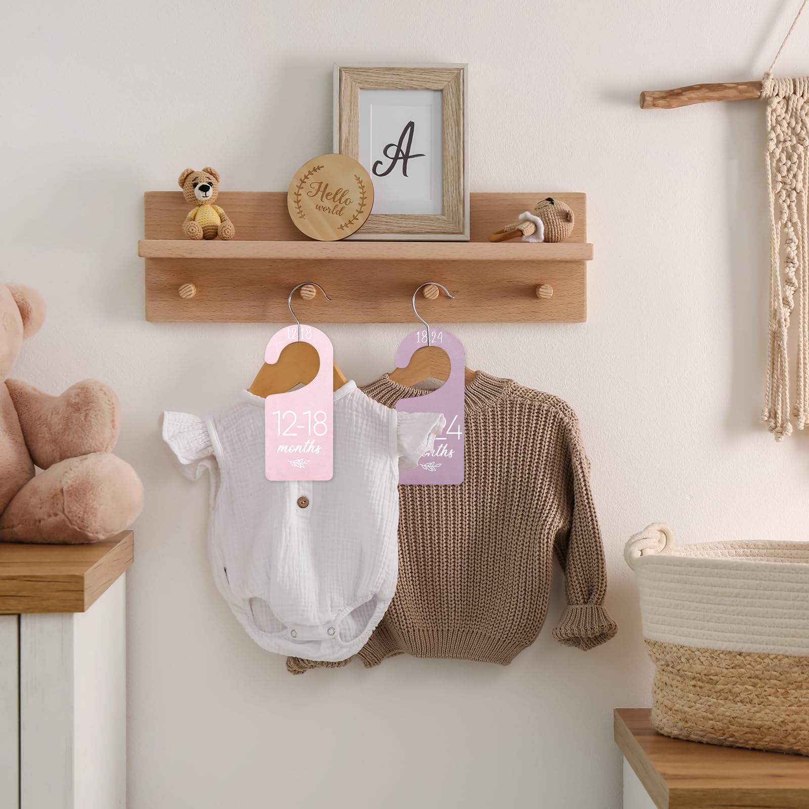 Whaline boho-design dividers add natural decor while keeping nursery tidy.