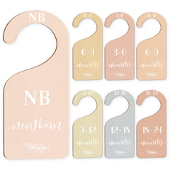 Whaline boho wood baby closet divider set highlights organized newborn outfits.