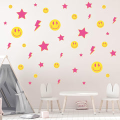 Whaline pink star wall decal adds playful nursery accents