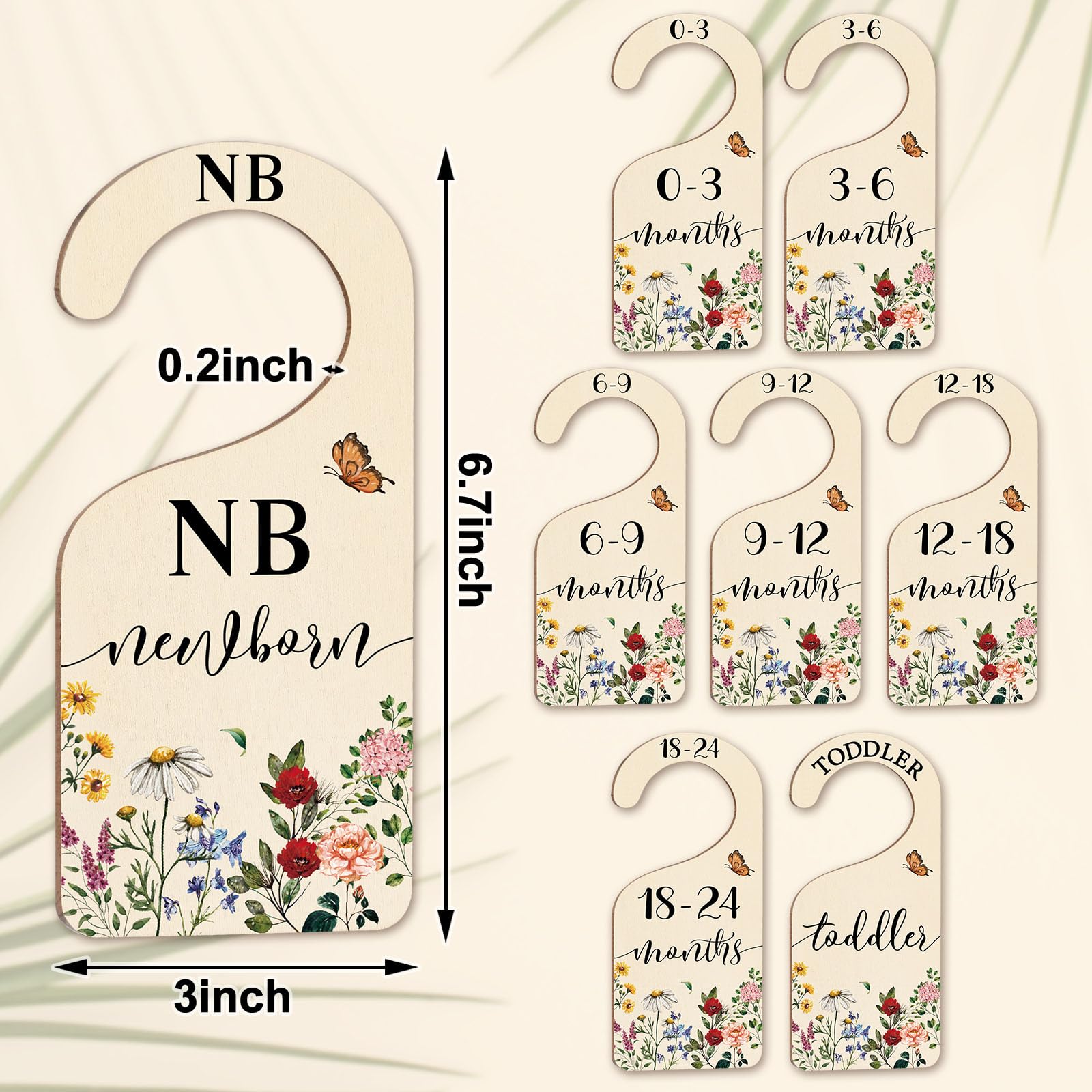 Whaline wood baby closet divider closeup surface shows smooth, safe finish