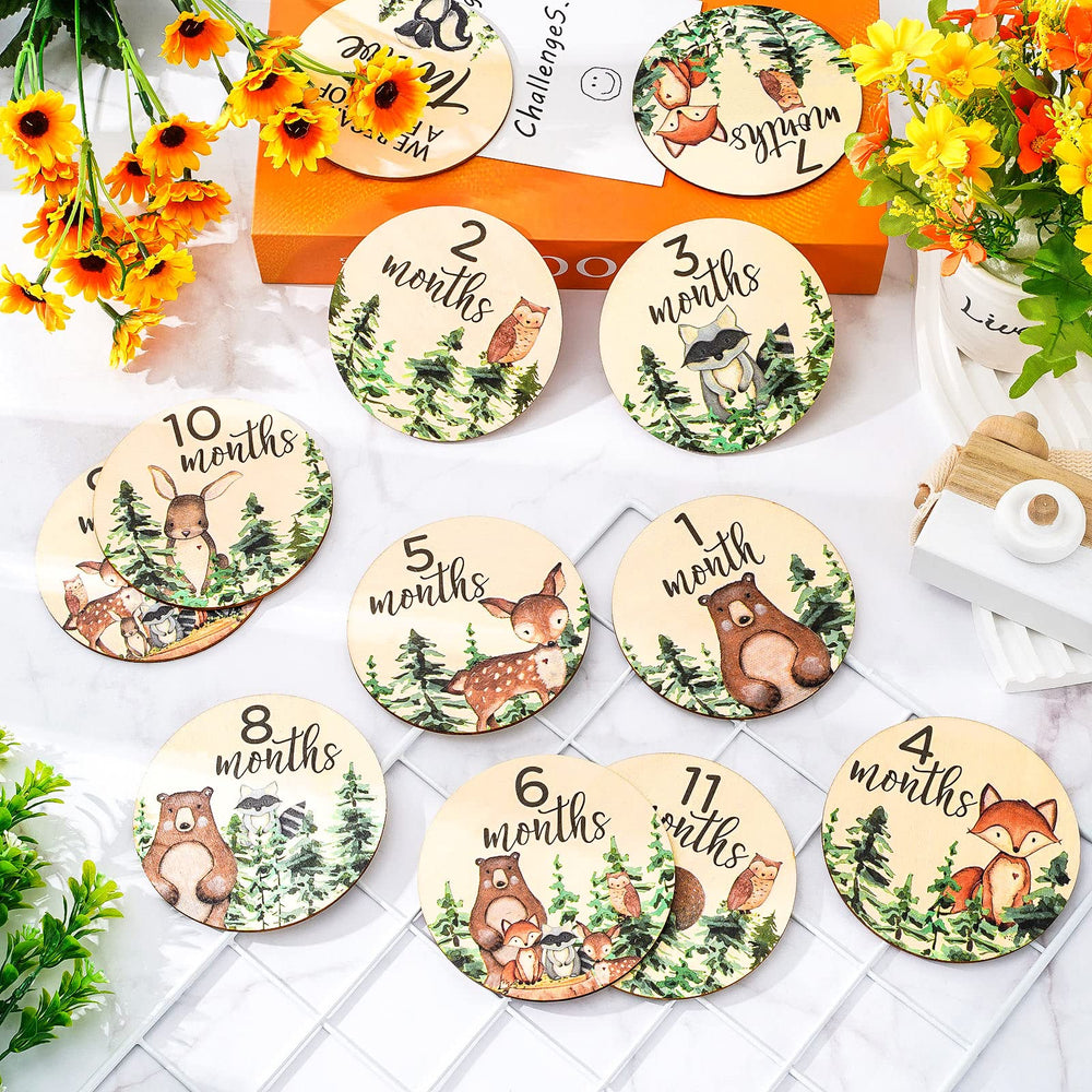 Whaline wooden baby monthly signs for durable, rustic growth documentation.
