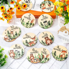 Whaline wooden baby monthly signs for durable, rustic growth documentation.