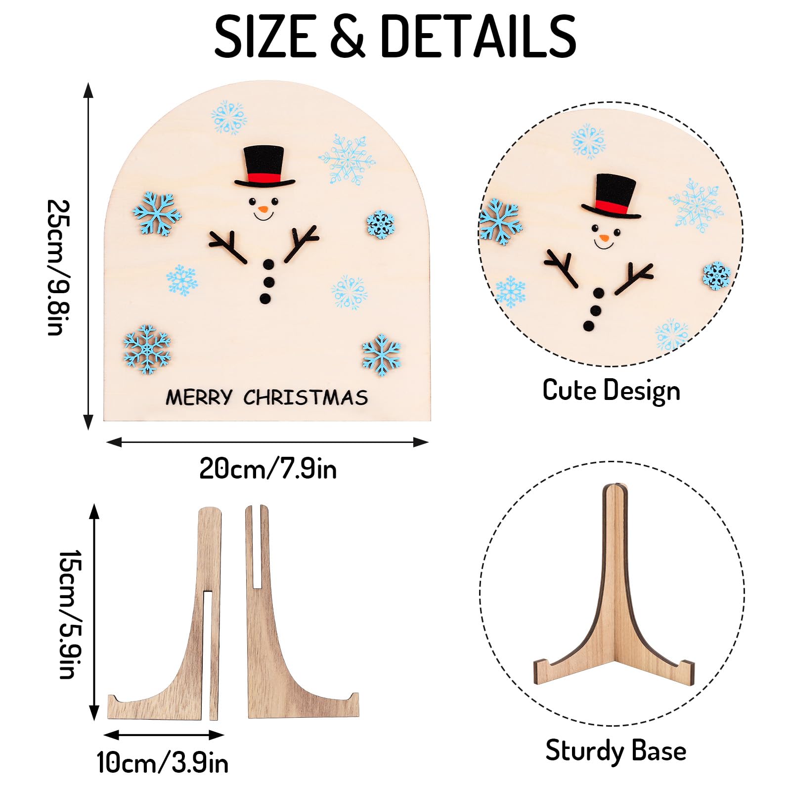 Whaline wooden base shown, easy standing display for baby's milestone decor