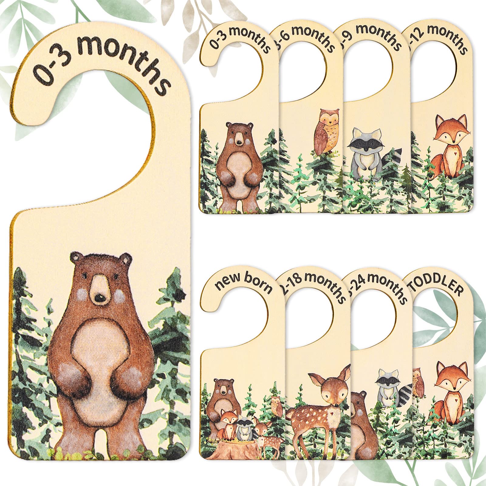 Whaline woodland design divider with forest animals pattern for organized newborn clothes