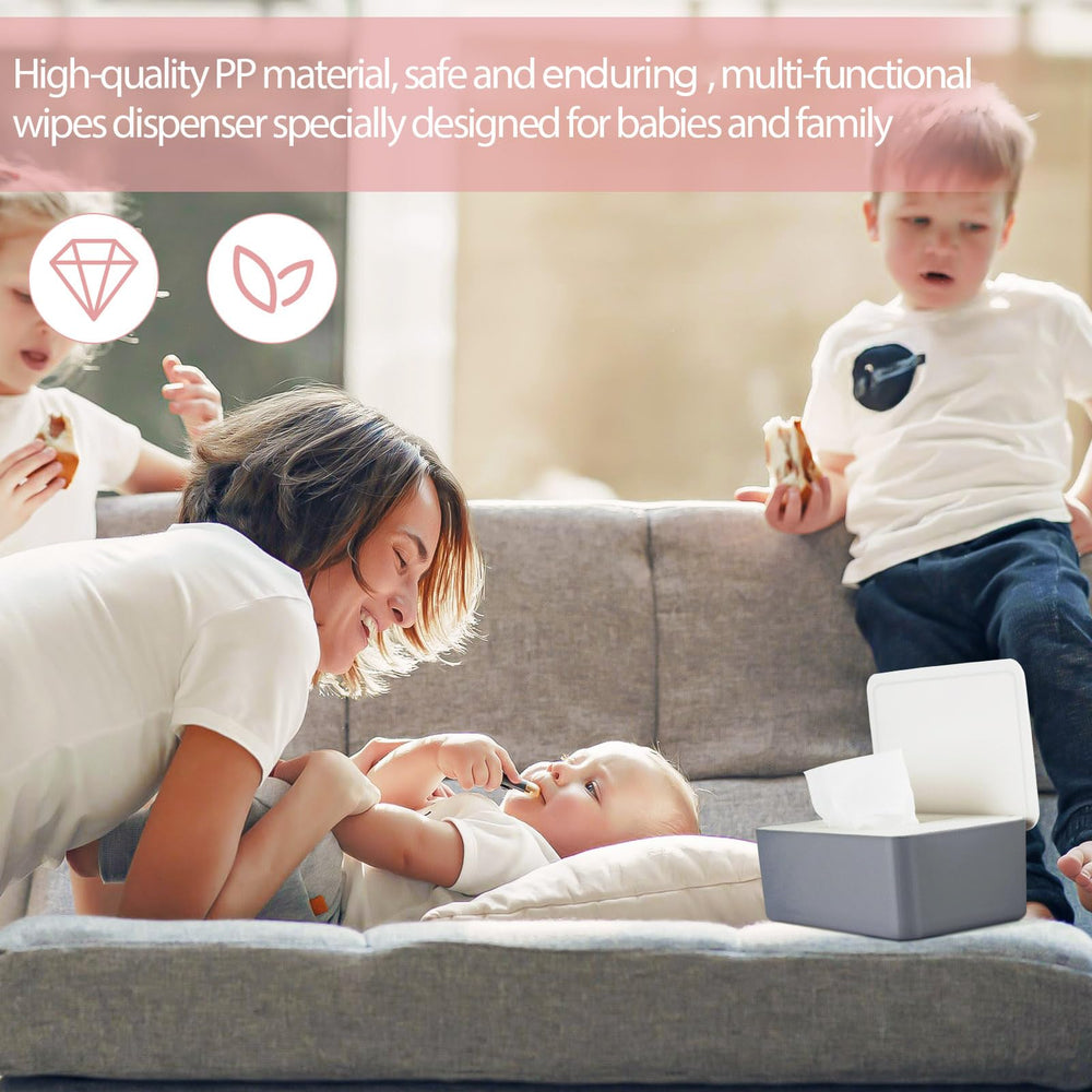 Whiidoom wipes container side view highlights slim profile for compact nursery storage